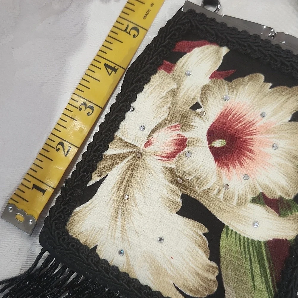 NEW Liz Soto Signatures Clutch or Crossbody Bag Tropical Print with Rhinestones